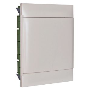 Щит пласт. ЩРВ-П- 24 мод вбуд. IP40 білі двері  N+Pe PRACTIBOX-S для бетонних та цегляних стін