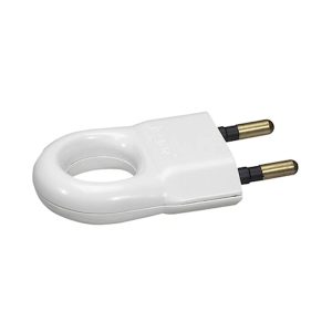 Вилка пряма без З/К з кільцем біла LEGRAND