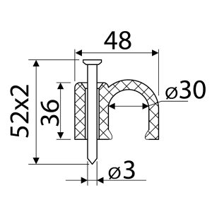 Скоба 30 мм круглая (20шт)