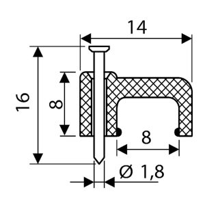 Скоба 8мм плоская (100шт)