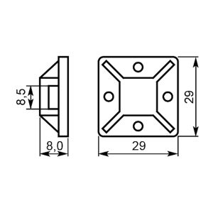 Площадка под хомут 30х30 черная (100шт)