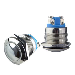 Металлическая куполообразная кнопка, (винтовое соединение), 1НО. TY 19-231A Scr