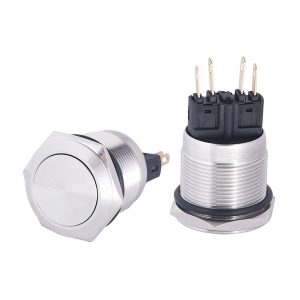 Металлическая плоская кнопка, 1НО+1НЗ. TYJ 22-211