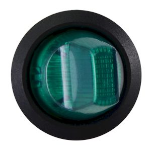 Переключатель KCD1-5-101NH GR/B 220V 1-клавишный высокий зеленый с подсветкой