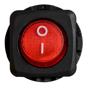 KCD1-7-101N R/B Переключатель 1-клавишный с красной подсветкой (круглая клавиша)