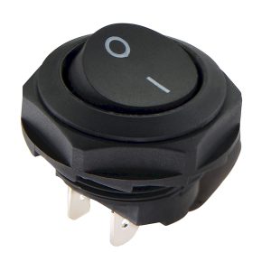 KCD1-7-101Y Ч/Ч Переключатель 1-клавишный круглый черный