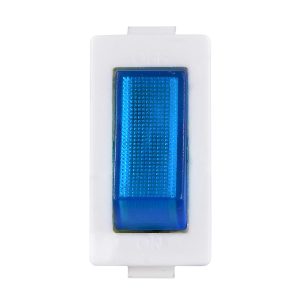 Переключатель KCD3-101N-13 BL/WH 220V 1-клавишный синий с подсветкой