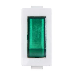 KCD3-101N-13 GR/WH 220V Переключатель 1-клавишный зеленый с подсветкой