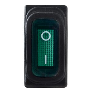 KCD3-101W GR/B  Переключатель 1-клавишный зеленый влагозащищенный