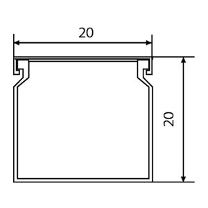 Перфорированный короб 20*20/2000мм (В*Ш)