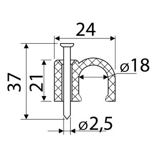 Скоба белая CHR-18 мм круглая (50шт)