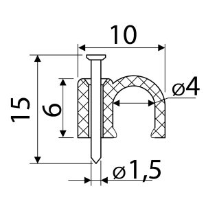 Скоба черная CHR-4 мм круглая (100 шт.)