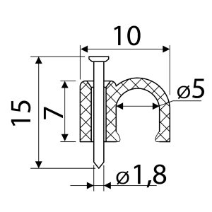 Скоба черная CHR-5 мм круглая (100 шт.)