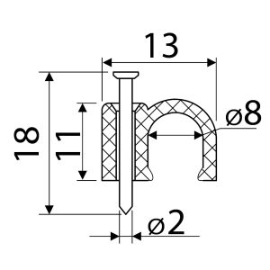 Скоба черная CHR-8 мм круглая (100 шт.)