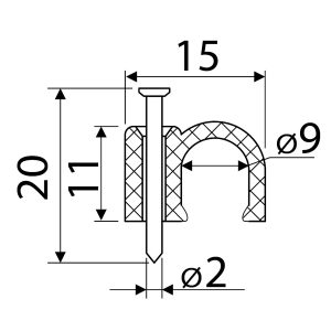 Скоба черная CHR-9 мм круглая (100 шт.)