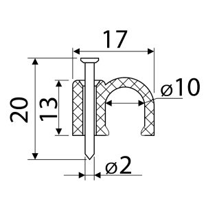 Скоба черная CHR-10 мм круглая (100 шт.)