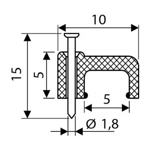 Скоба черная CHF-5 мм плоская (100 шт.)