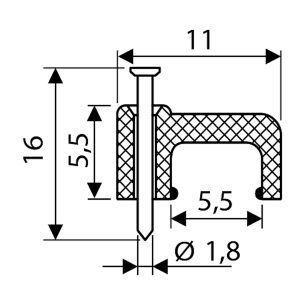Скоба черная CHF-6 мм плоская (100 шт.)