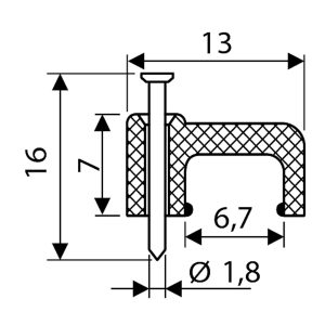 Скоба черная CHF-7 мм плоская (100 шт.)