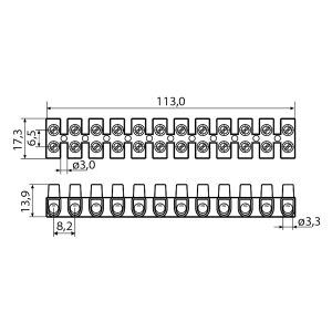 Клеммные колодки 6 мм2 / 6А черная тип W (U)