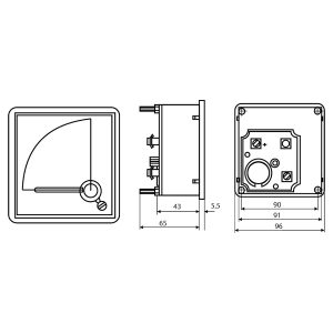 Амперметр прямого включения 10А 96х96 модель A-96-6