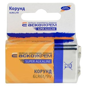 Батарейка лужна Корунд.6LR61.SC1 (shrink card 1)