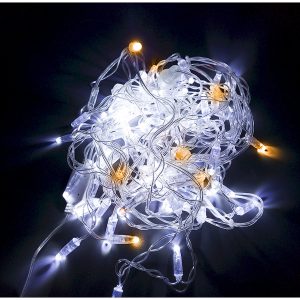 Гірлянда вулична STARLIGHT бахрома білий/жовтий Flash 75LED IP44 прозорий 2x0,7м