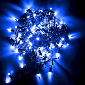 Гірлянда вулична STARLIGHT бахрома синій Flash 75LED IP44 чорний 2x0,7м