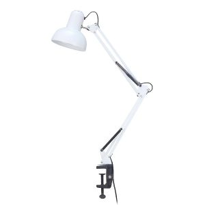 Лампа настільна Ridy-027 E27 зі струбциною біла "Євросвітло"