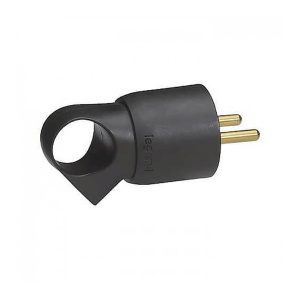 Вилка євро пряма з кільцем з З/К 16А чорна LEGRAND