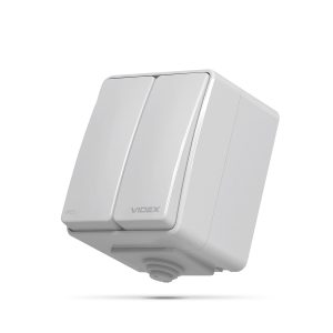 Вимикач 2-кл. зовн. IP65 сірий BINERA "VIDEX"