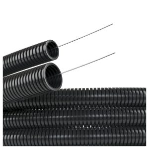 Гофротруба поліамід ДУ 17мм д.16,8/21,2мм 50м V2 безгалогенна, чорний колір, без протяжки