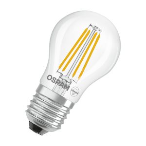 Лампа ЛЕД філаментна  5,5W 2700K 806lm E27 LED CL P60 5,5 827 230V FIL 6X1 (3 роки) OSRAM