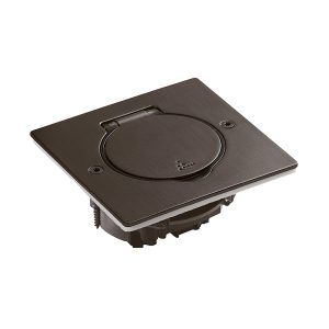 Розетка напольна квадратна темна бронза