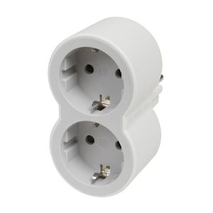 Розгалужувач на 2 фронтальні розетки 2P+PE білий/сірий, Legrand