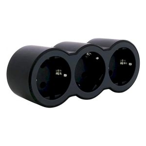 Розгалужувач на 3 фронтальні розетки 2P+PE чорний, Legrand