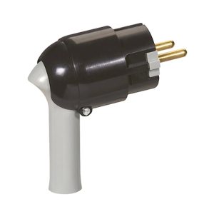 Вилка євро пряма з З/К 16А з важелем чорна LEGRAND