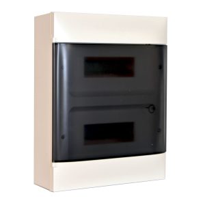 Щит пласт. ЩРН-П- 24 мод зовн. IP40 димчасті двері N+Pe PRACTIBOX-S