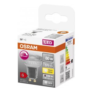 Лампа ЛЕД точкова  8,3W 2700K 575lm GU10 LP PAR16 DIM 80 36 930 230V (3 роки) OSRAM
