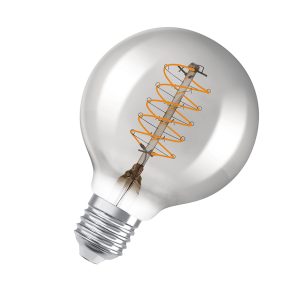 Лампа ЛЕД філаментна  7,8W 1800K 100lm E27 1906 LED GLOB 80 818 230V FIL SM 4X1 (3 роки) OSRAM