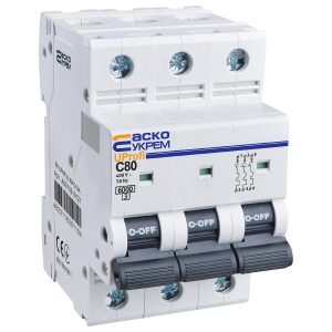 Автомат. выкл. 3-пол. UProfi 80А C (6кА) "АСКО"