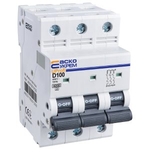 Автомат. выкл. 3-пол. UProfi 100А D (6кА) "АСКО"