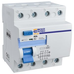 Диф. реле 3P+N 40А 30мА АС УЗО UTrust "АСКО"