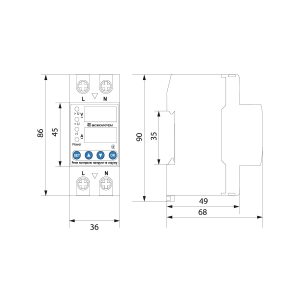 Реле напряжения 63А RKV 2P "АСКО"