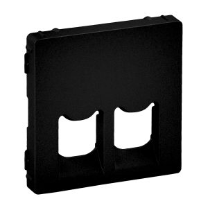 Лицева панель розетки Rj11+Rj45 чорний матовий "Valena LIFE"