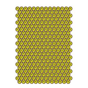 Техническая наклейка Знак "защитное заземление" PE (на листе 297 шт )