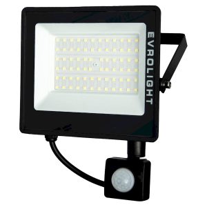 Прожектор ЛЕД   50W 6400K 4500Lm IP65 FM-01D-50 з датчиком руху (1 рік) "Євросвітло"