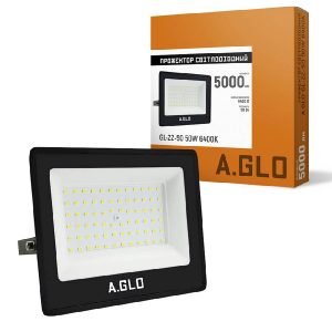 Прожектор ЛЕД   50W 6400K 5000Lm IP65 A.GLO GL-22-50 (2 роки) "Євросвітло"