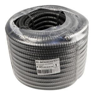 Металлорукав в ПВХ-оболочке с протяжкой d21 (50м)