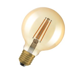 Лампа ЛЕД куля  6,5W 2400K 725lm E27 1906 GLОB DIM 230V FIL GD 4X1 (3 роки) OSRAM
